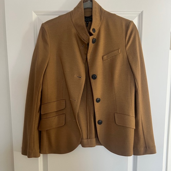 Rag & Bone Tan Blazer with Button Detail, slade wool - Picture 2 of 9